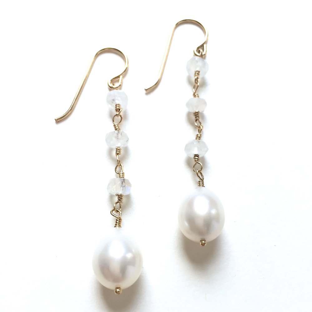 Peaceful Earrings  - Fresh Water Pearls - Amelia Lawrence Jewelry