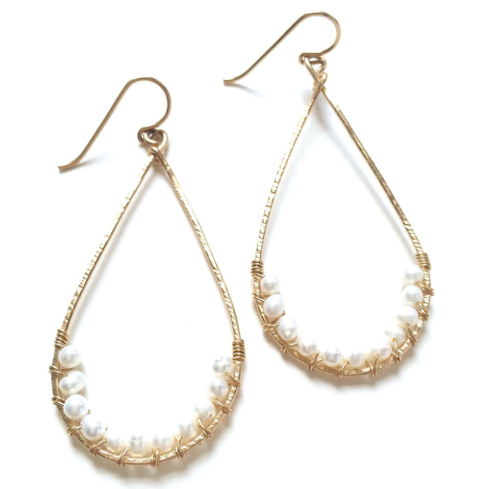Angela Earrings - Fresh Water Pearls - Amelia Lawrence Jewelry