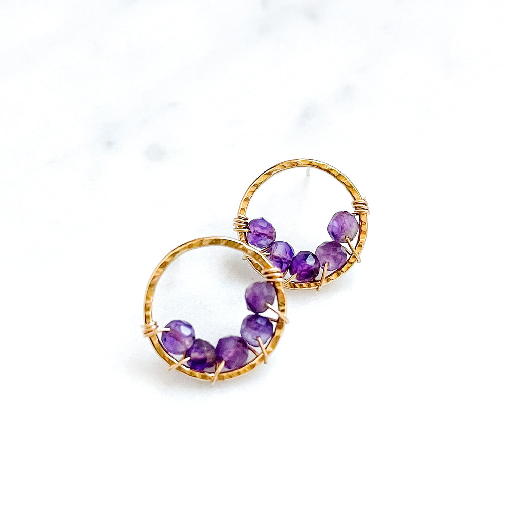 Large Pixie Posts - Amethyst - Amelia Lawrence Jewelry