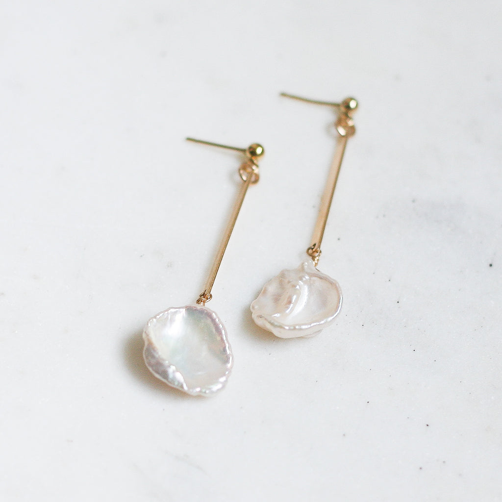 Iris Earrings - Keshi Pearls - Amelia Lawrence Jewelry