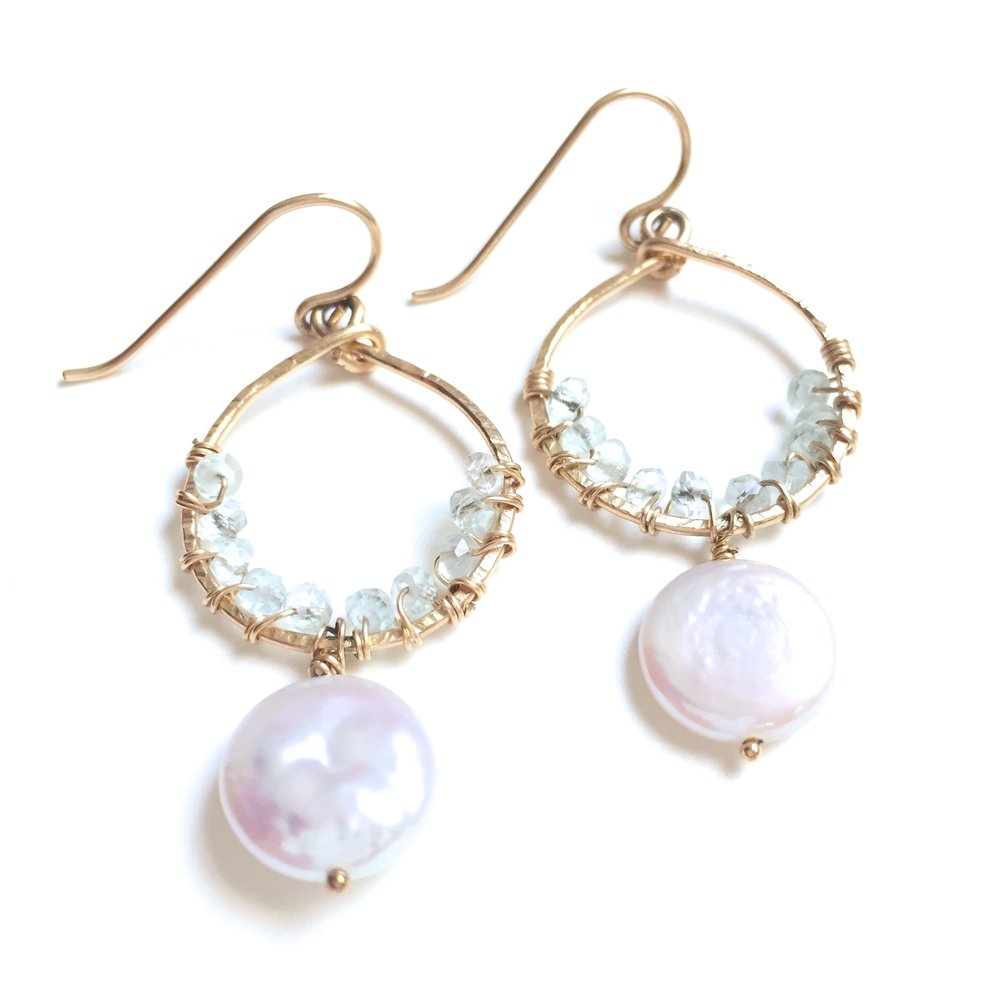 Perfect Pair - Pearl & Aquamarine - Amelia Lawrence Jewelry