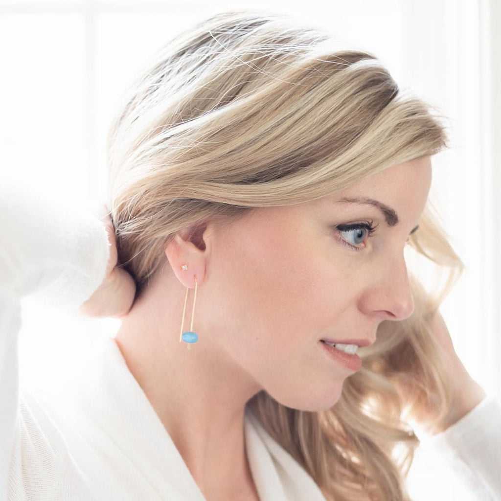 Meline Earrings - Blue Quartz - Amelia Lawrence Jewelry