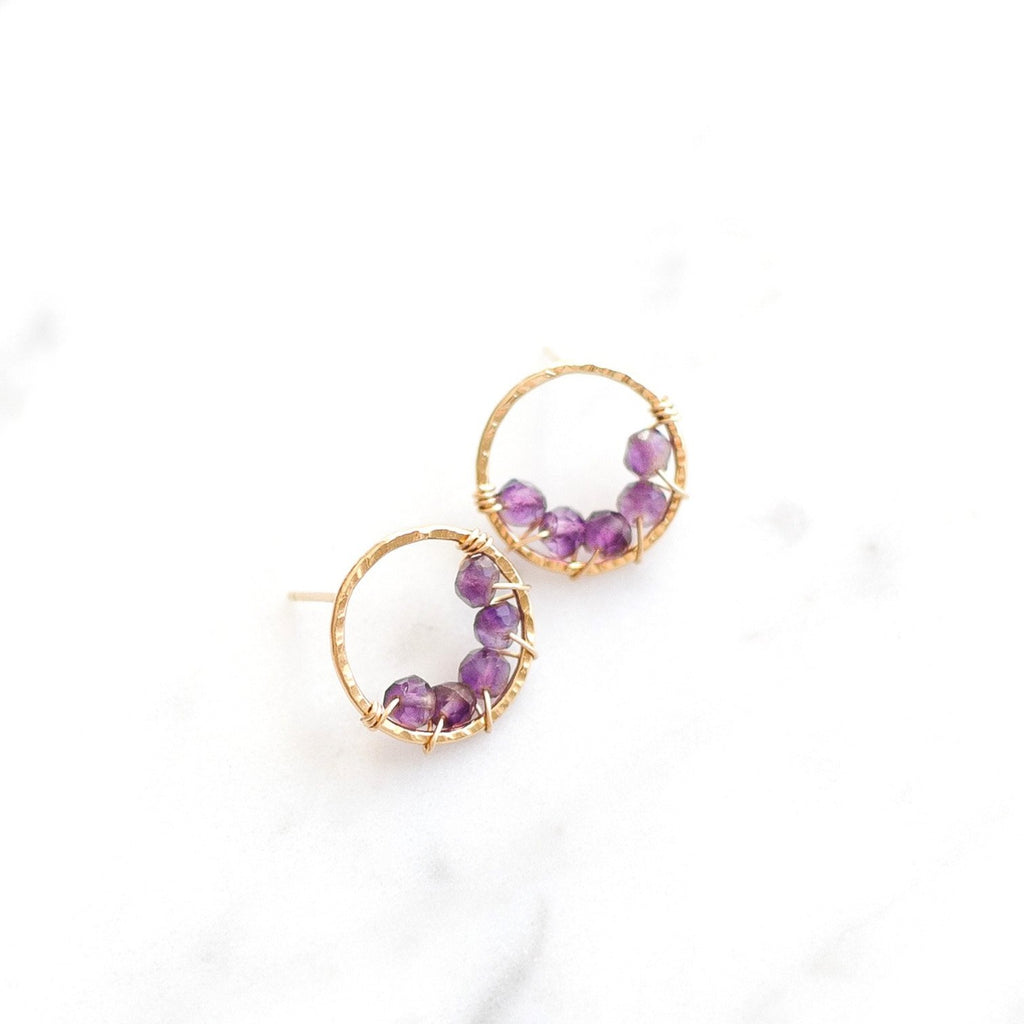 Large Pixie Posts - Amethyst - Amelia Lawrence Jewelry