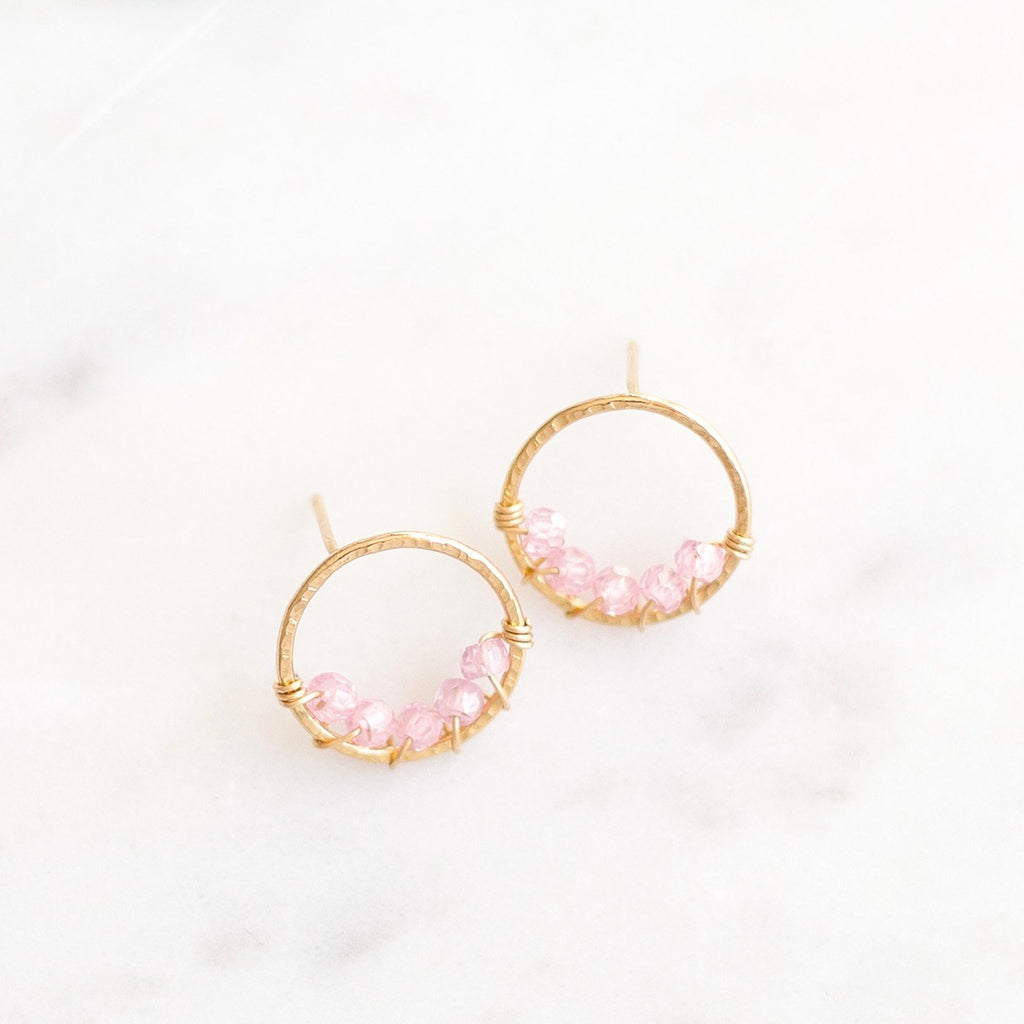 Large Pixie Posts - Pink Zircon - Amelia Lawrence Jewelry