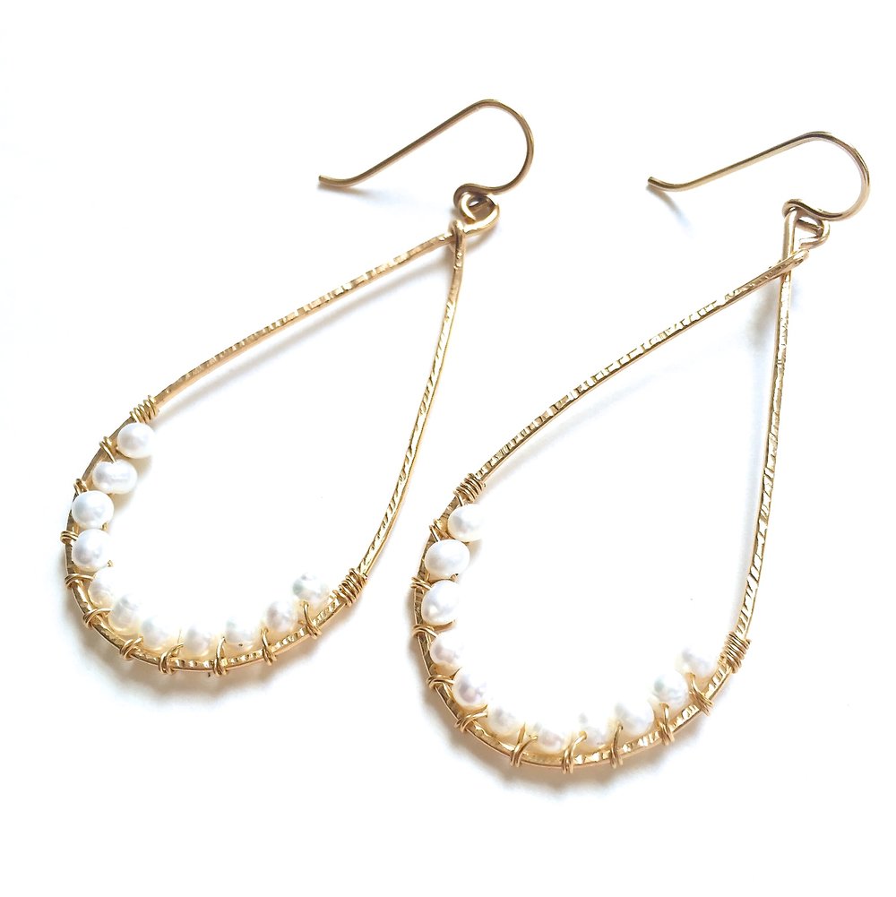 Angela Earrings - Fresh Water Pearls - Amelia Lawrence Jewelry