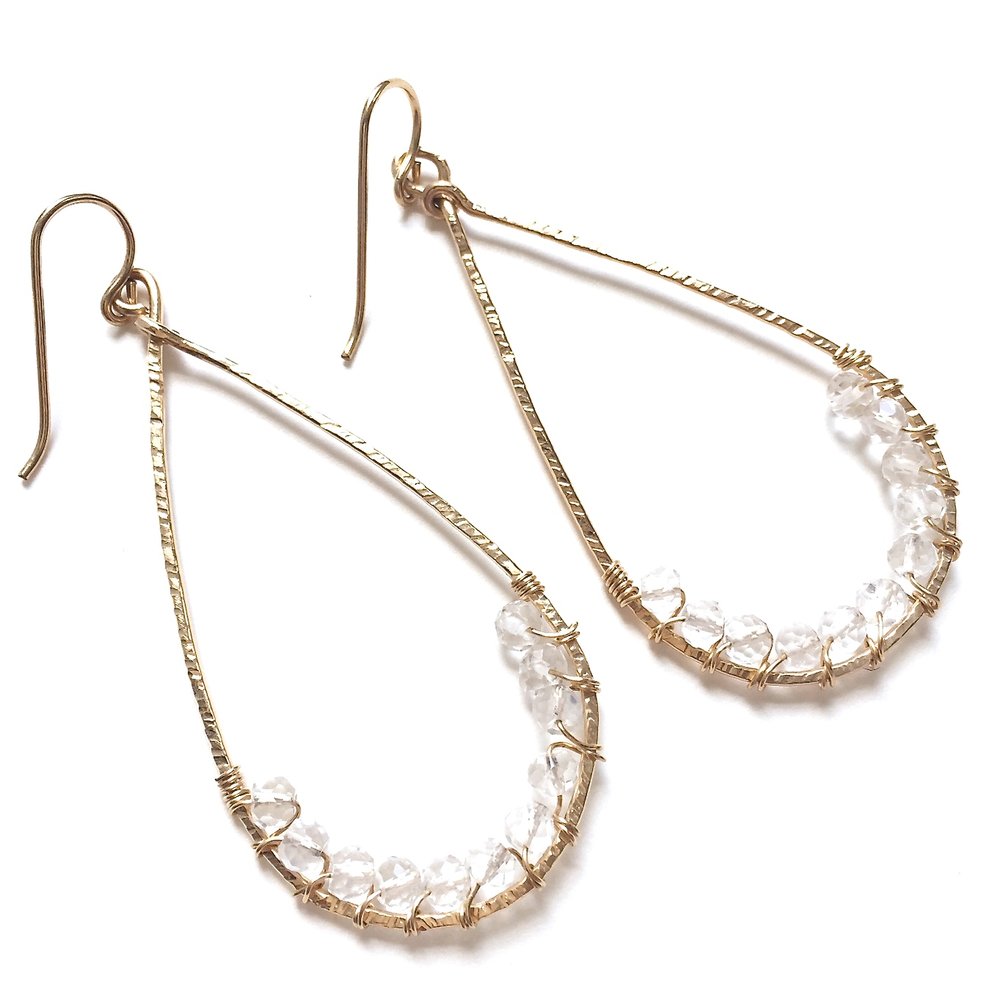Angela Earrings - Clear Quartz - Amelia Lawrence Jewelry
