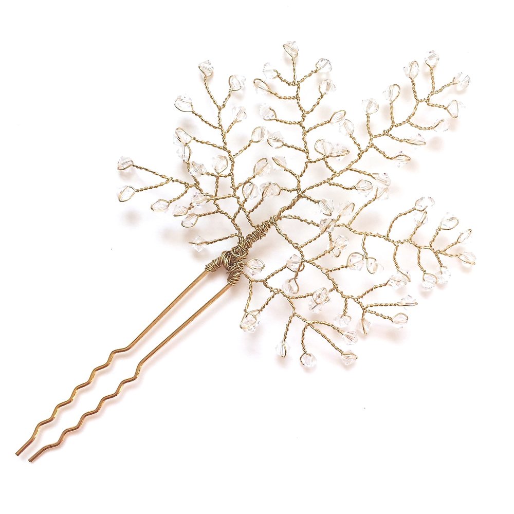 Swarovski Crystal Branch Hair Pin - Made to order - Amelia Lawrence Jewelry