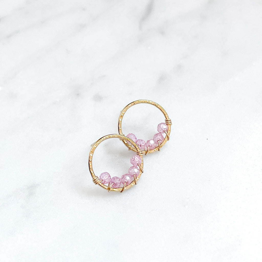 Large Pixie Posts - Pink Zircon - Amelia Lawrence Jewelry