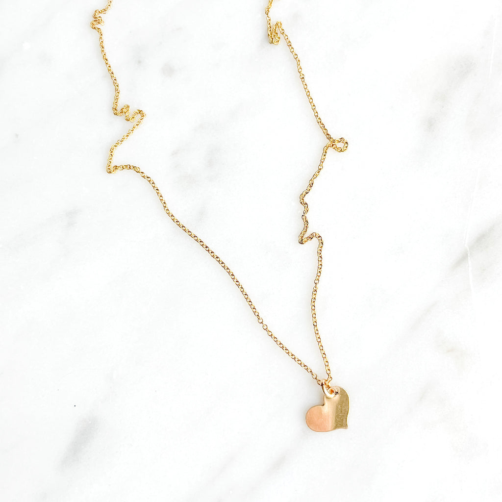 Heart Drop Initial Necklace - Amelia Lawrence Jewelry