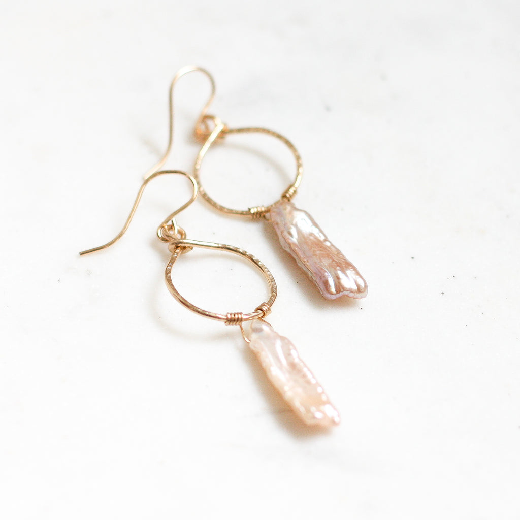 Emma Hoops -  Fresh Water Pearl Branches - Amelia Lawrence Jewelry