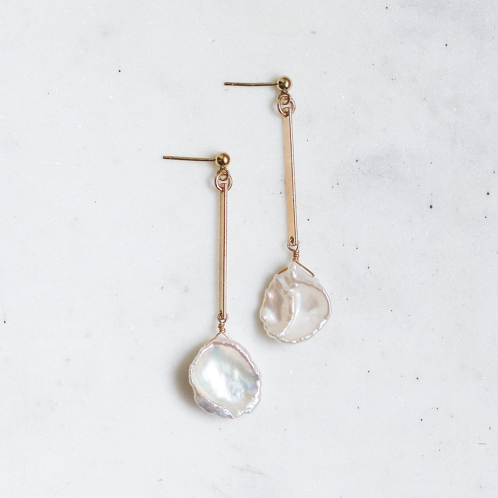 Iris Earrings - Keshi Pearls - Amelia Lawrence Jewelry