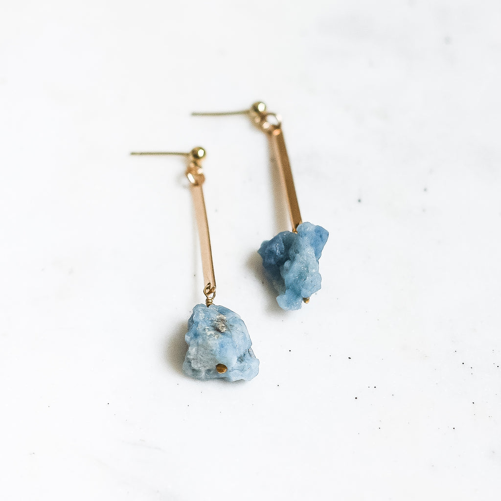 Iris Earrings - Aquamarine - Amelia Lawrence Jewelry