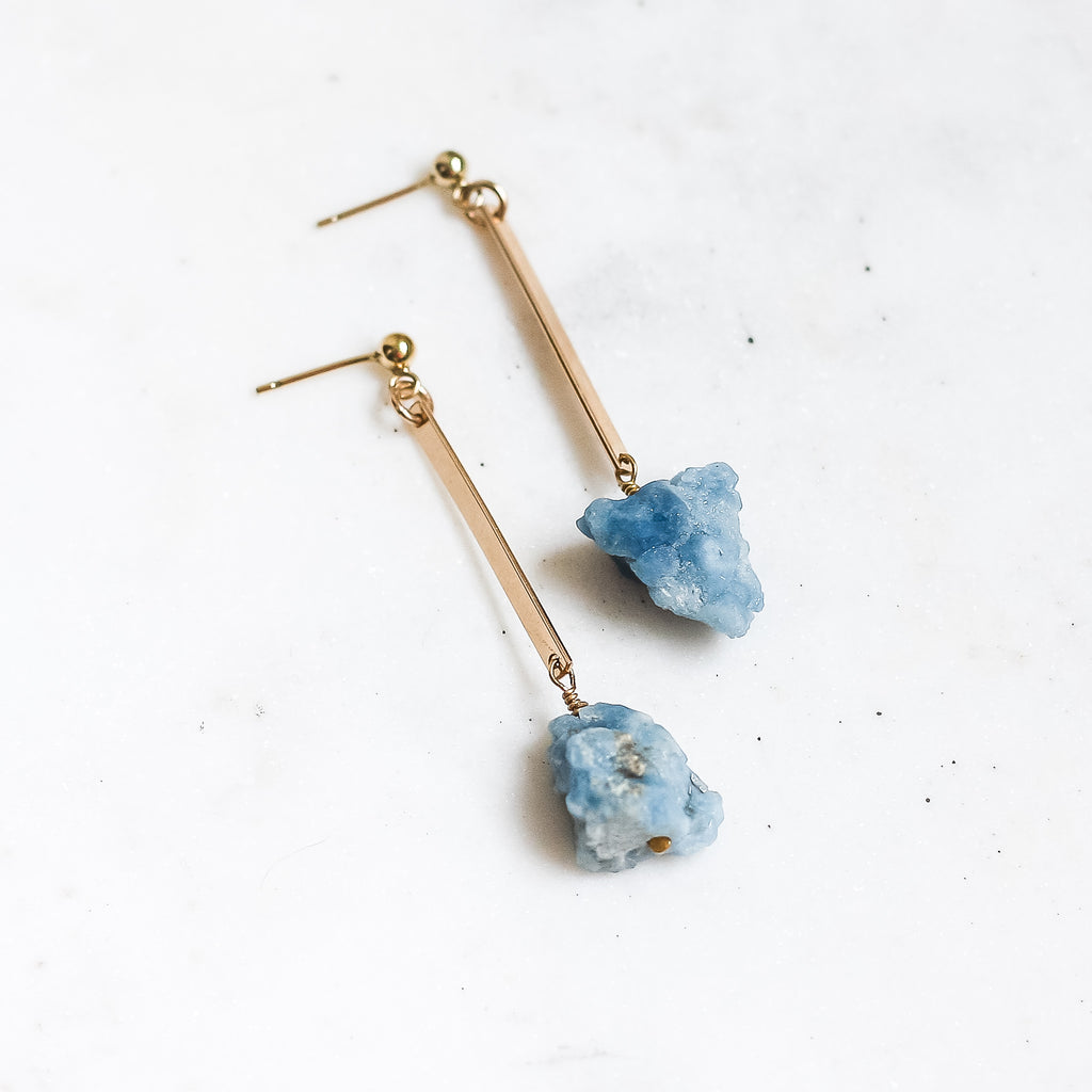 Iris Earrings - Aquamarine - Amelia Lawrence Jewelry