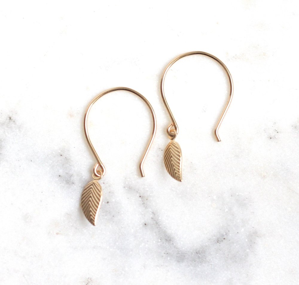 Dainty Leaf Earrings - Amelia Lawrence Jewelry