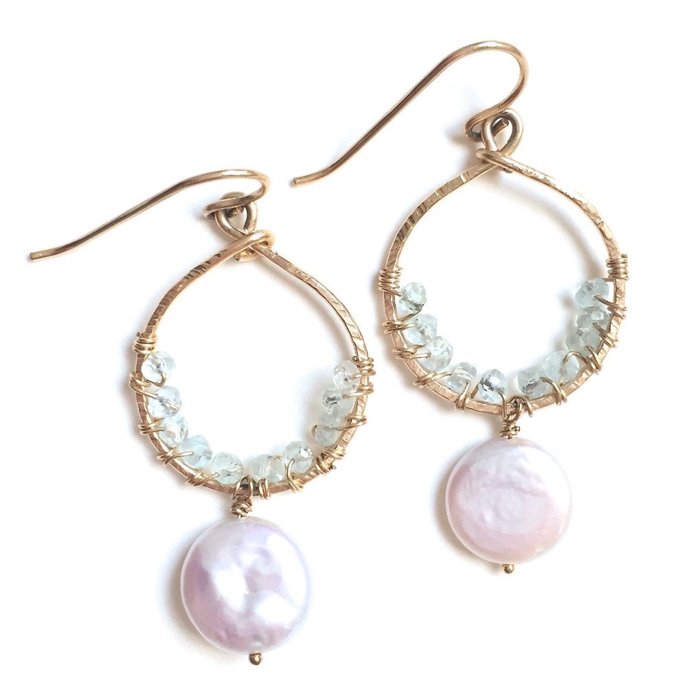 Perfect Pair - Pearl & Aquamarine - Amelia Lawrence Jewelry