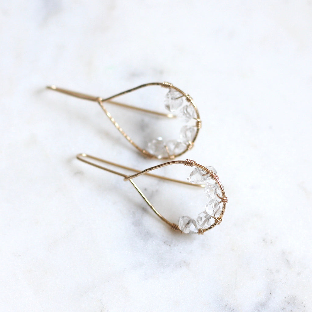 Aurora Earrings - Herkimer Nuggets - Amelia Lawrence Jewelry