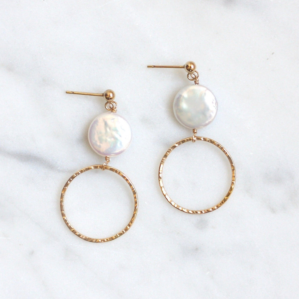Lizette Drops - Fresh Water Coin Pearl - Amelia Lawrence Jewelry